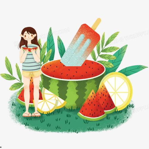 吃瓜图片手工画,一幅吃瓜图片的趣味解读